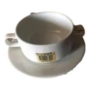 Set De 12  Tazas Soperas Corona Con Platos Y Cucharas Nuevos