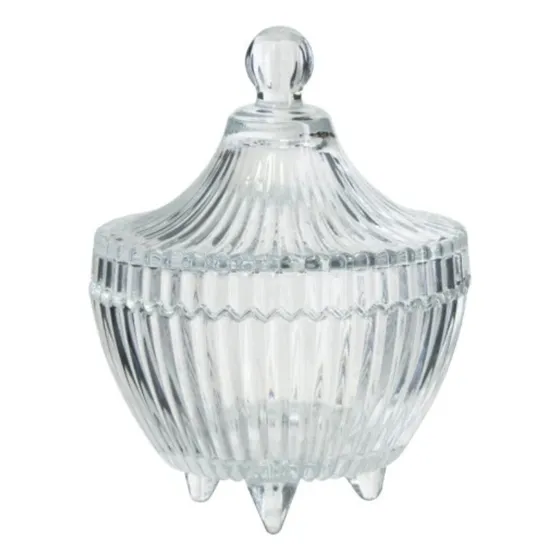 Portavela Vidrio Caramelera Frasco Tapa Bombonera Decoración