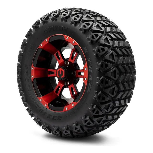 4 Rueda Para Carrito Golf Modz® Ambush Rojo Negro 12 