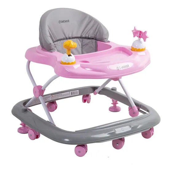 Andador Musical Airbus Gris Rosado