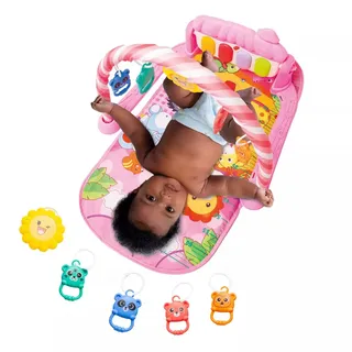 Tapete De Atividades Musical Bebê Piano Interativo Ginásio Cor Rosa