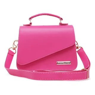 Bolsa Pequena Feminina De Mao E Transversal Mini Bag Cor Rosa-chiclete Bolsa Pequena Feminina De Mao E Transversal Mini Bag Cor Rosa-chiclete