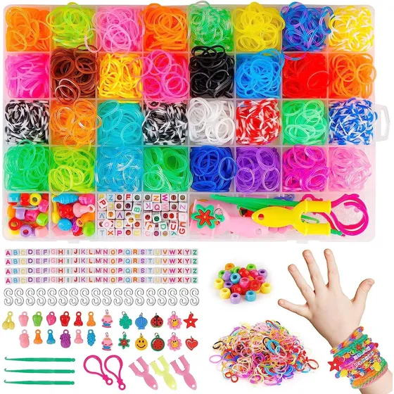 32 Juego De Ligas De Goma De Colores Para Hacer Pulseras