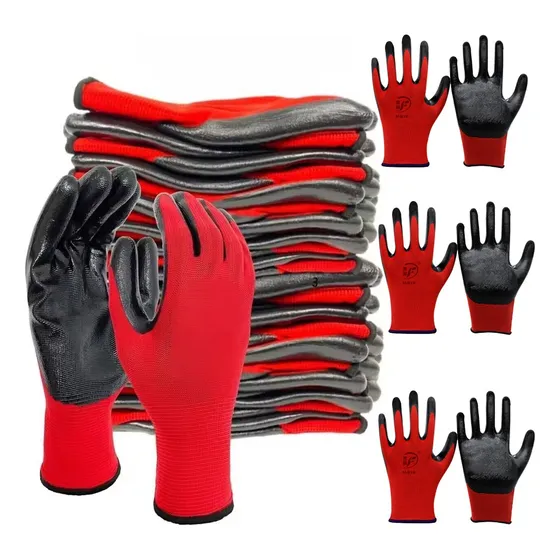 20 Pares De Guantes De Trabajo De Nailon Revestidos Para Pro