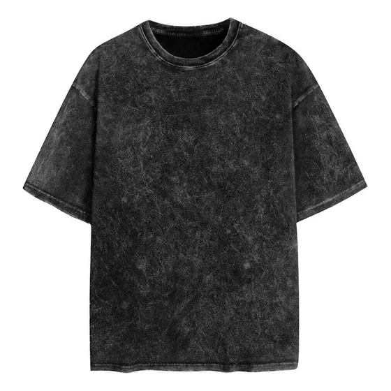 Remera Gris Lisa Acid Wash 100% Algodón