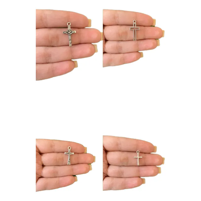 Cruz Zamak 2cm, 36 Unidades, Diseño Mini, Color Plata