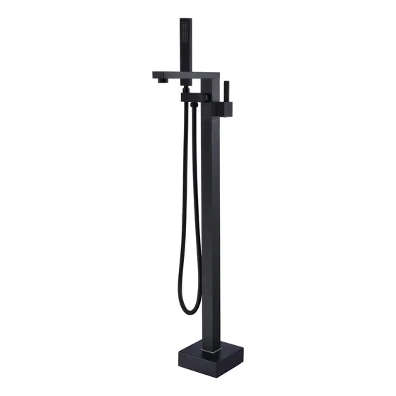 Artiqua Grifo Bañera Independiente Baño Laton Negro Montaje