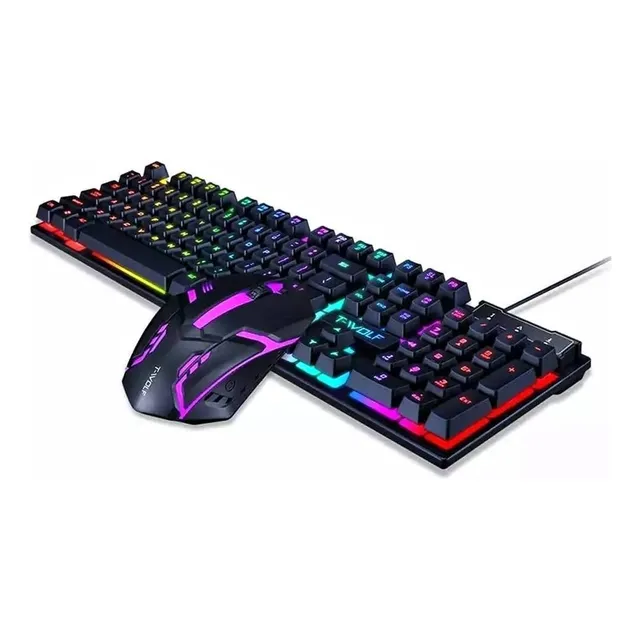 Mouse Y Teclado Weibo Gamer Con Luces Led