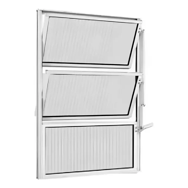 Vitro Basculante 60x40 Aluminio Brilhante Com Vidros