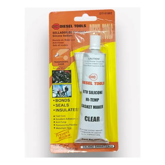 Silicon Sellador Transparente 85g Altas Temperaturas Diesel