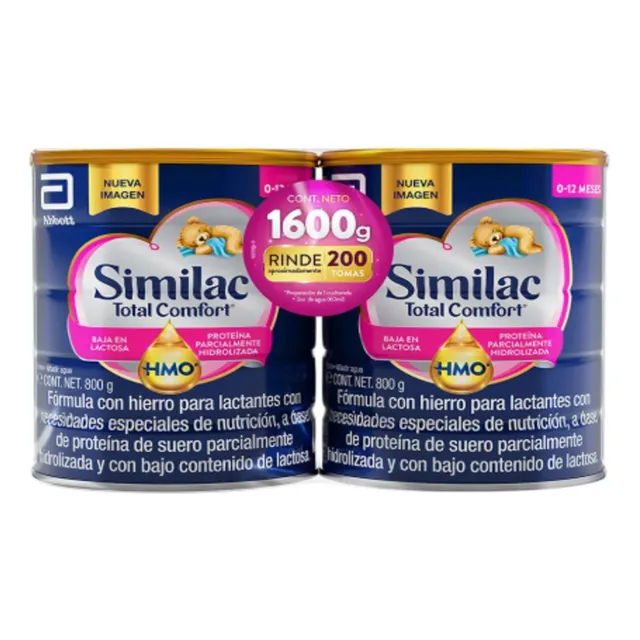 Similac Total Comfort Fórmula Baja En Lactosa Etapa 1 1600gr Sin Sabor