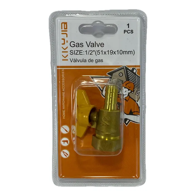 Llave De Paso Bronce Para Gas 1/2 X 3/8 Salida