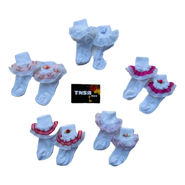 Pack De Medias De Encaje Para Vestido Bebe  