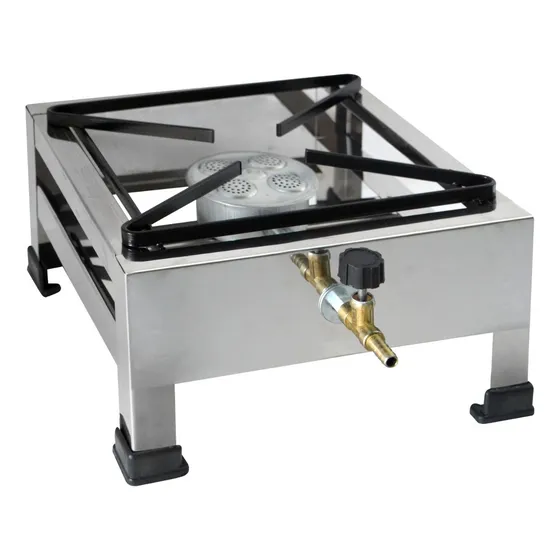 Fogao 1 Fogareiro Boca Inox Industrial Alta Pressão Completo A Gás(Botijão)