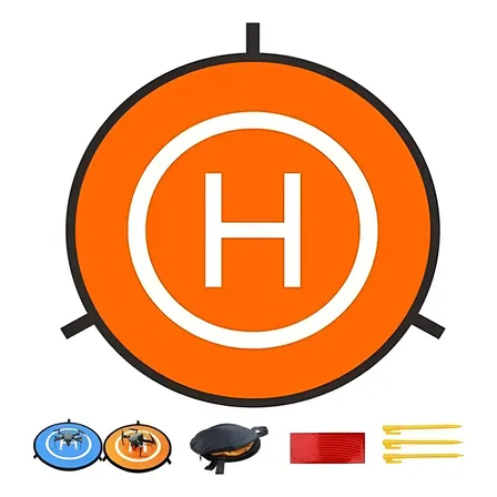 Drone Landing Pad Dji 55cm Pista Pouso Decolagem Heliponto Laranja