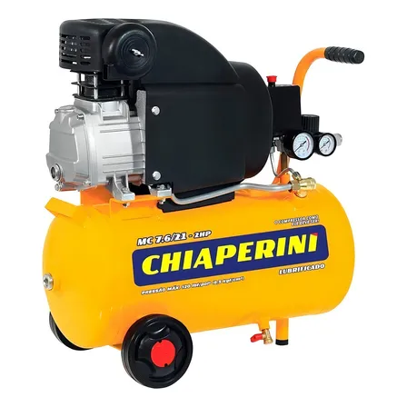 Compressor De Ar Elétrico Portátil Chiaperini Hobby Mc 7.6/21-2hp 21l 2hp