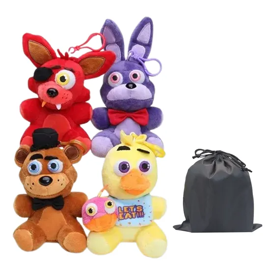 Bonecos Felpa Five Night At Freddys Com Bolsa 5 Pcs