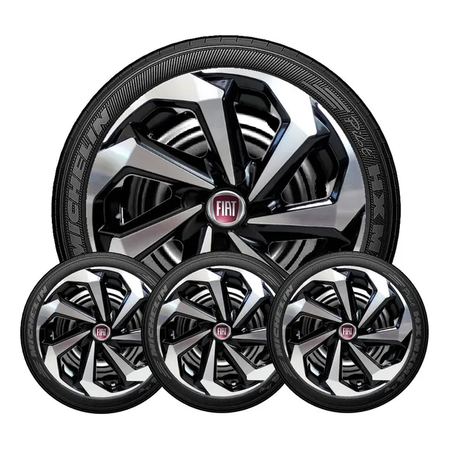 Jogo 4 Calota Aro 15 Spider Fiat Stilo Doblo Punto Strada