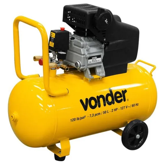 Compressor De Ar 7,3 Pés 50 Litros 2 Hp Mcv50 - Vonder 127V