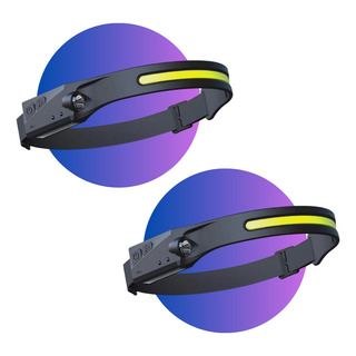 Kit 2 Lanterna De Cabeça Recarregåvel Led Cob Fita Ajuståvel Kit 2 Lanterna De Cabeça Recarregåvel Led Cob Fita Ajuståvel