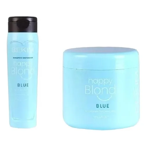Matizador Bekim Shampoo Y Máscara Happy Blond Azul X250ml
