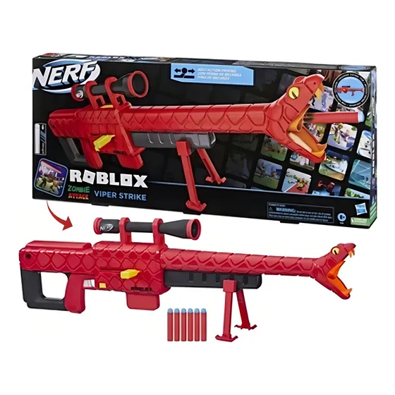 Lanzador Nerf Roblox Zombie Attack Viper Strike Hasbro F5484, color negro
