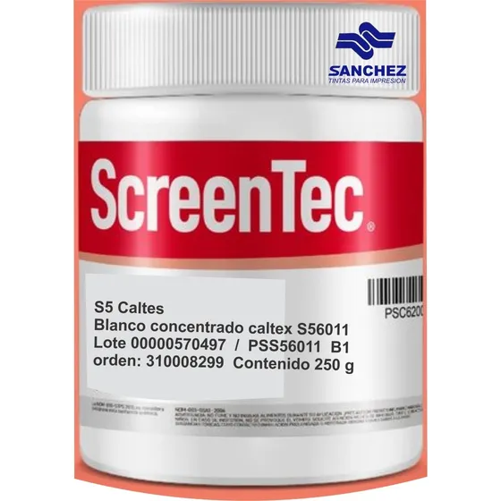 Tinta Sánchez Caltex Blanco Concentrado 1/4 Kilo Serigrafía