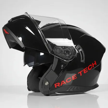 Capacete Race Tech Signal Articulado Monocolor Preto Brilho