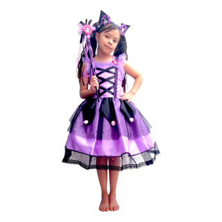 Disfraz Kuromi Para Niña Vestido Incluye Accesorios Disfraz Kuromi Para Niña Vestido Incluye Accesorios