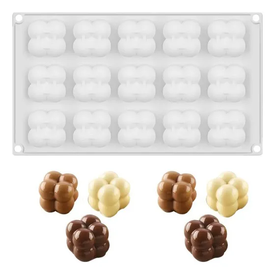 Mini Silicona Para Moldes Bubble Candle Jabones Velas Cubo