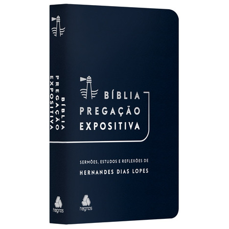 Bíblia Pregação Expositiva | RA | PU luxo azul escuro, de Dias Lopes, Hernandes. Editora Hagnos Ltda em português, 2021