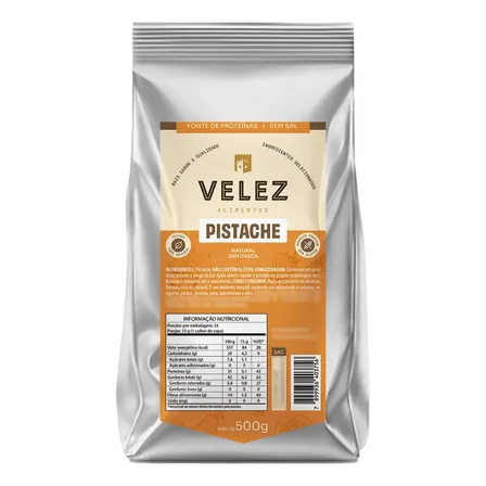 Pistache Cru Sem Casca Sem Sal Ao Natural Velez 500g Premium
