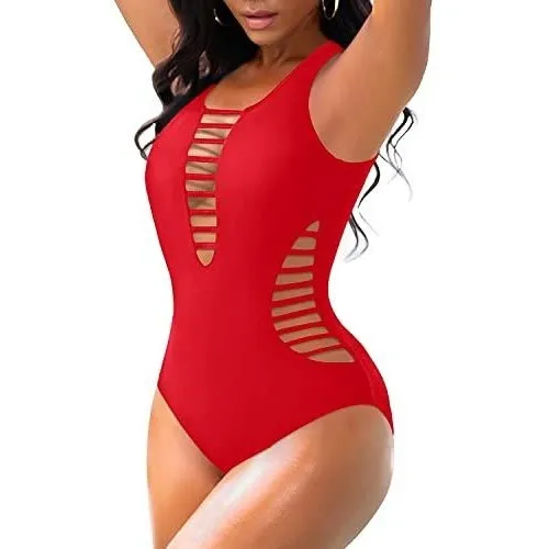 Aqua Eve Mujer Sexy Una Pieza De Trajes Plunge Qzpll