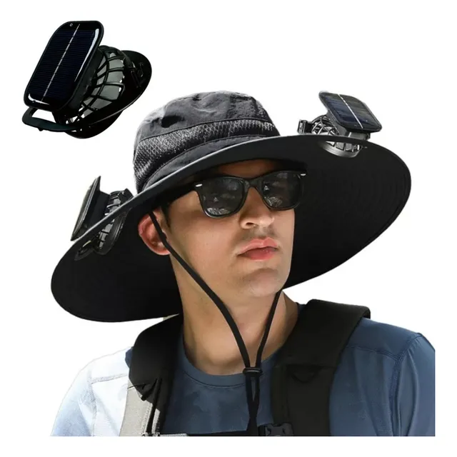Gorro De Pesca Con Ventilador Solar, Adecuado Para Acampar