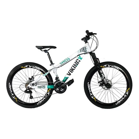 Bicicleta mountain bike VikingX Tuff 25 R26 tamanho do uadro 13" - branco/verde