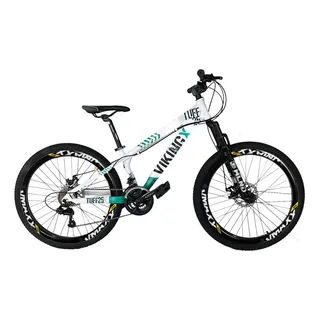Bicicleta Mountain Bike Vikingx Tuff 25 R26 Tamanho Do Uadro 13 - Branco/verde Bicicleta Mountain Bike Vikingx Tuff 25 R26 Tamanho Do Uadro 13 - Branco/verde