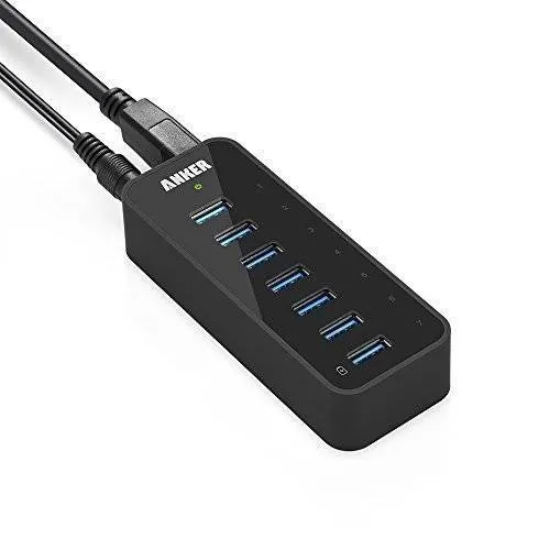 Anker Usb 3.0 7-port Hub Con 1 Ac 1,2 Portuaria De Carga De 
