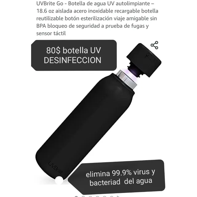 Termo Agua Desinfeccion Uv Elimina Virus Bacterias Purifica 