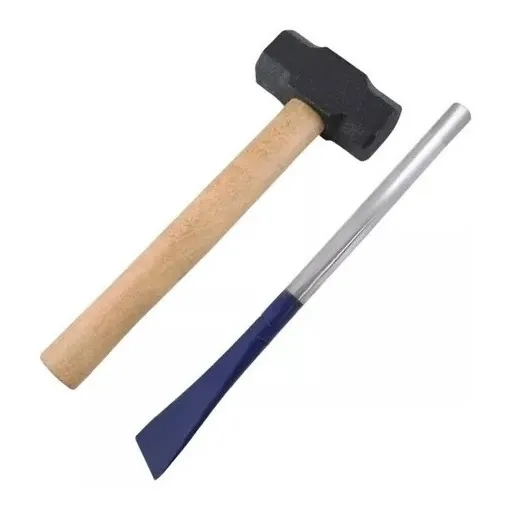 Kit Marreta 1,5kg + Talhadeira Aço C/10 Sacos De Entulho