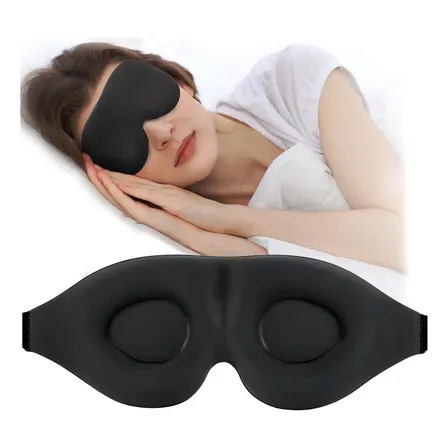 Mascara De Dormir Tapa Olho Para Dormir Viagem 3d Blackout Espuma Macia E Confortável Preto