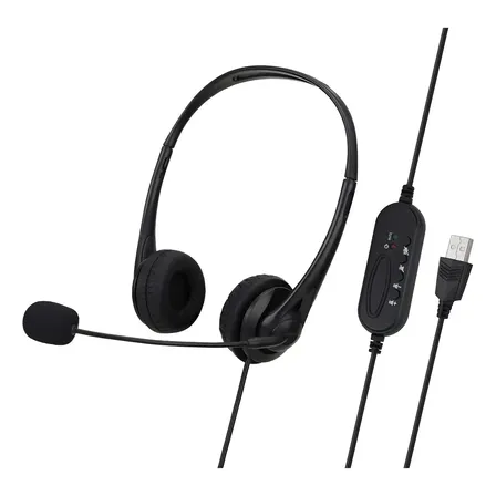 Fone Headset Com Microfone Usb Para Home Office Call Center Preto