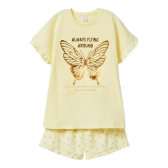 Pijama Nena Zara Remera Manga Corta Y Short 100 % Algodon