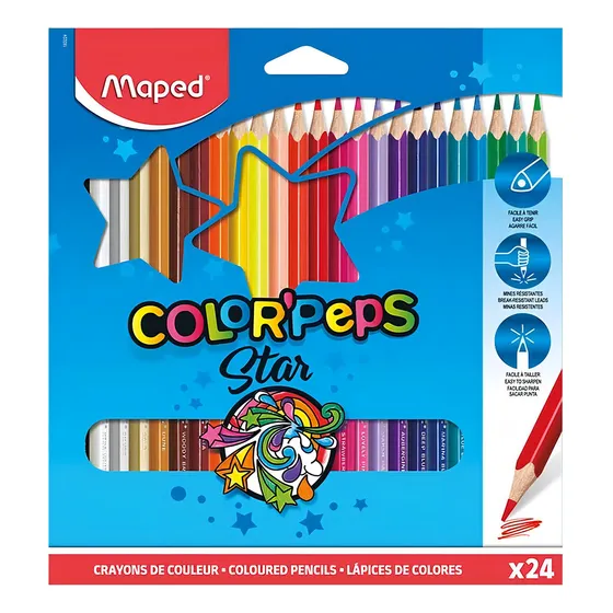 Lápis De Cor 24 Cores Color'Peps Star Triangular Maped
