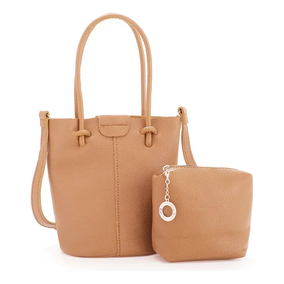 Set De Cartera/bandolera Con Neceser Pu Correa Ajustable