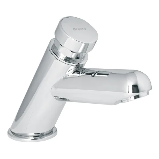 Llave Temporizadora Para Lavabo Foset LLI-10 Acabado Cromado Color Plateado