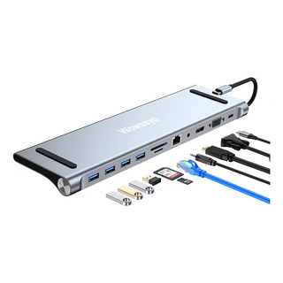 Hub Tipo C 11 En 1 Adaptador 4k Hdmi Vga Usb3.0 Rj45 Pd Sd Hub Tipo C 11 En 1 Adaptador 4k Hdmi Vga Usb3.0 Rj45 Pd Sd