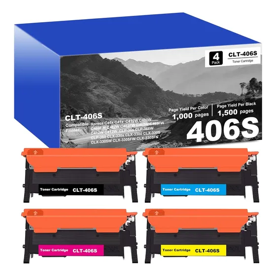 Kit 4x Toner Clt406s Compatível Com Clx-3305w Clx-3305fw