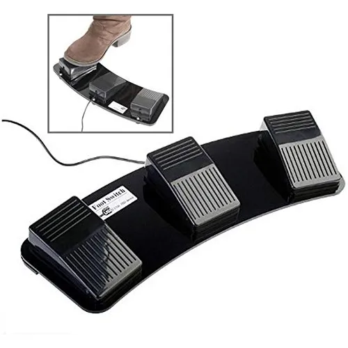 Huifangbu Interruptor Pie Triple Accion Usb Para Pc Negro