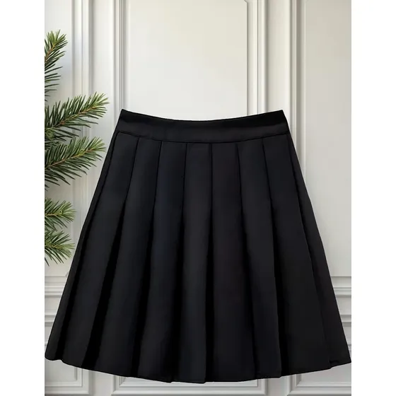 Pollera Liceal Gabardina Grisclaro, Oscuro Y Azul