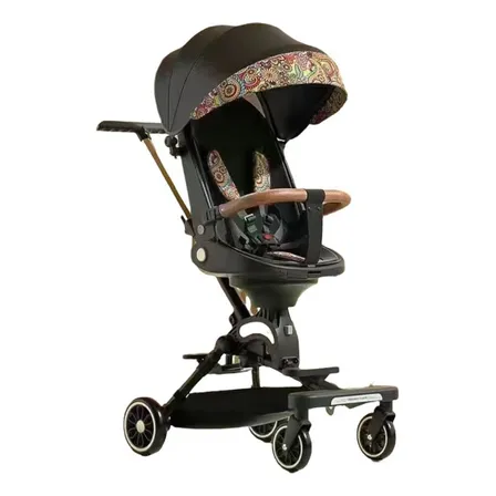 Coche De Paseo 360° 3 En 1 Reclinable Lubabycas Negro